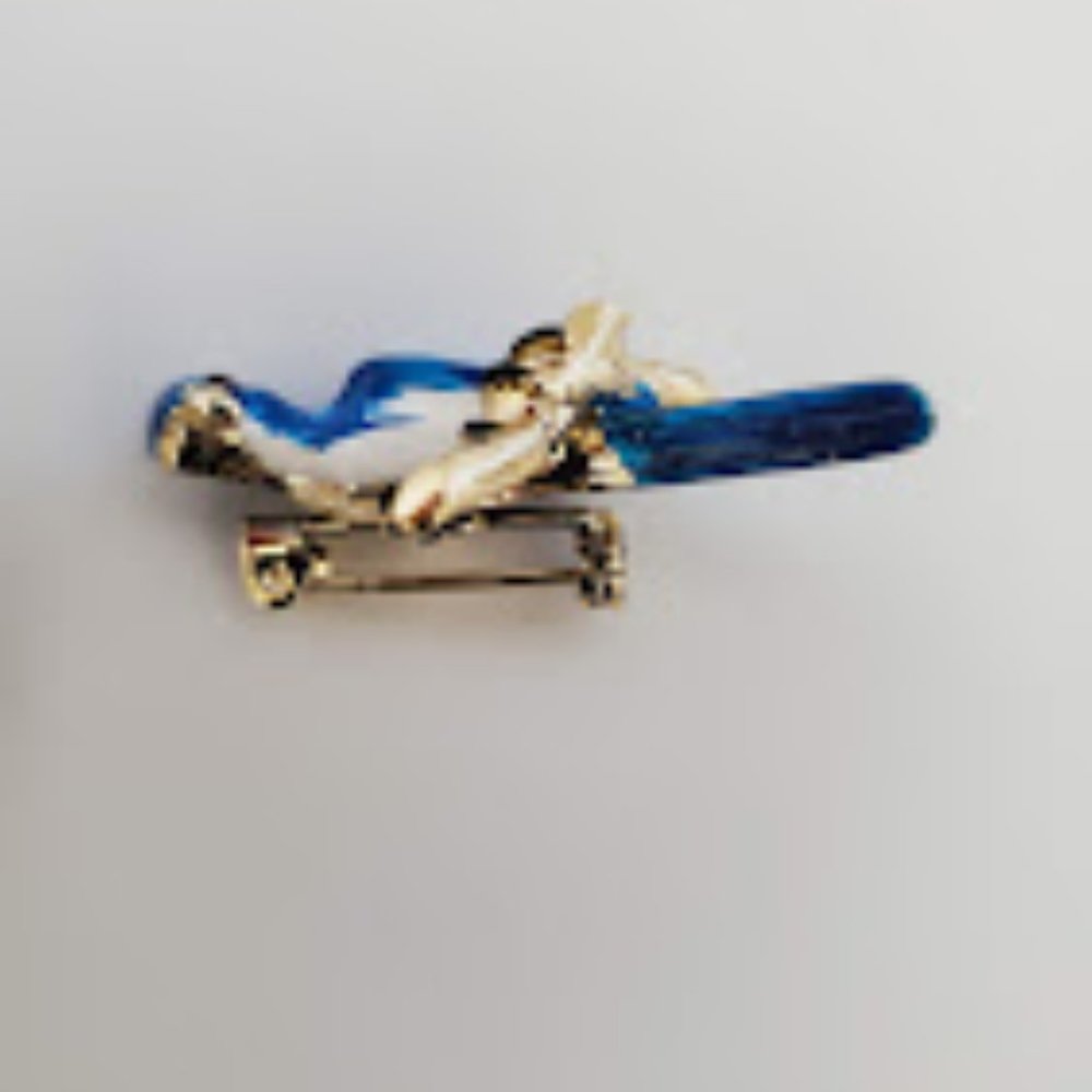 Vintage parakeet scatter pins hand enameled jeweled eyes - Picture 5 of 6